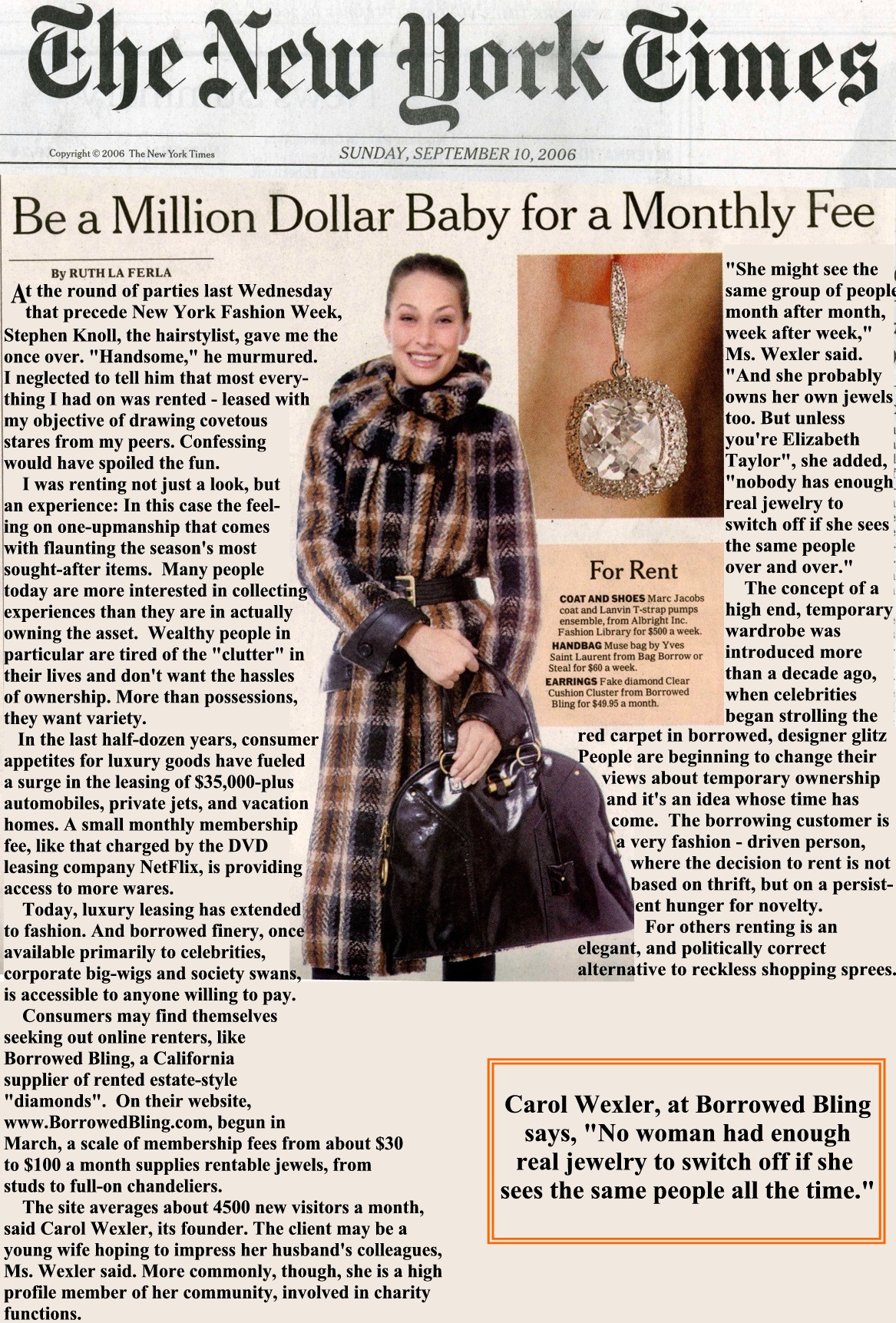 press New York Times Borrowed Bling